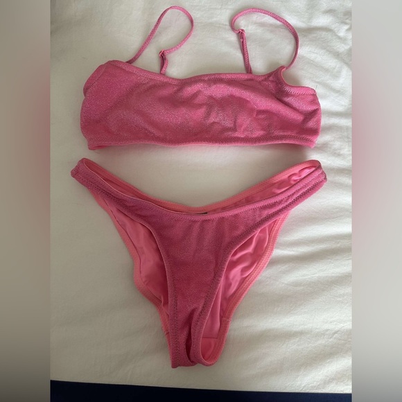 pink triangl bikini set w/ bag - Picture 1 of 3